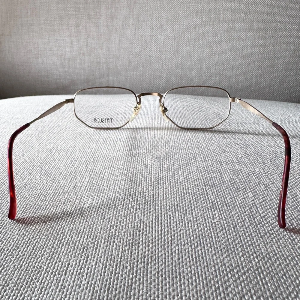 Matsuda Nicole M2866 Geometric Titanium 23K Gold Plated Eyeglass Frames - Picture 6 of 15